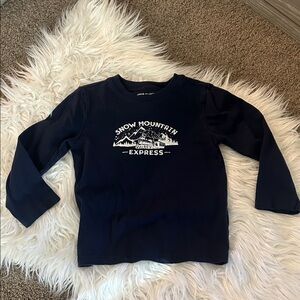 Janie and Jack Navy Long-Sleeve Snow Mountain Graphic Tee